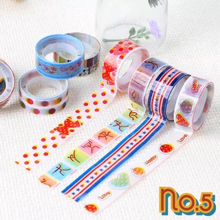 No.5 (10 ชิ้น) วาชิเทปลายการ์ตูน สำหรับตกแต่ง เทปตกแต่ง เทปวาชิ เทปการ์ตูน เทปน่ารัก สติ๊กเกอร์ตกแต่ง
