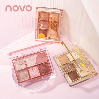 5483 (ใหม่/แท้) NOVO พาเลทอายแชโดว์ 6 สี เนื้อดินน้ำมัน แมท เนื้อใยไหม ประกายชิมเมอร์ สีสวยมาก Eye shadow