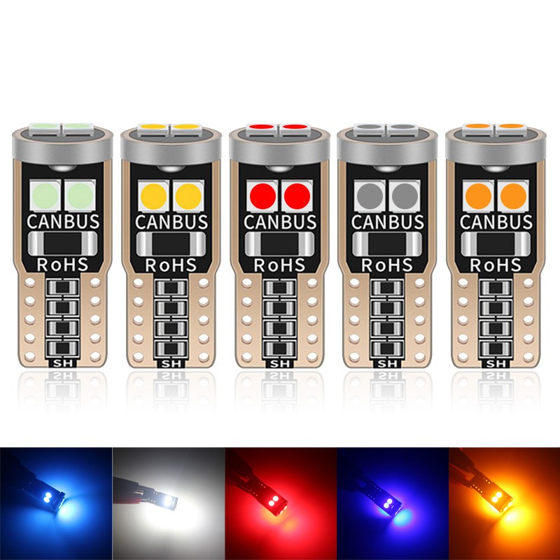 หลอดไฟ LED T10 W5W LED BA9S 194 501 6 SMD 3030 12V สําหรับติดตกแต่งภายในรถยนต์