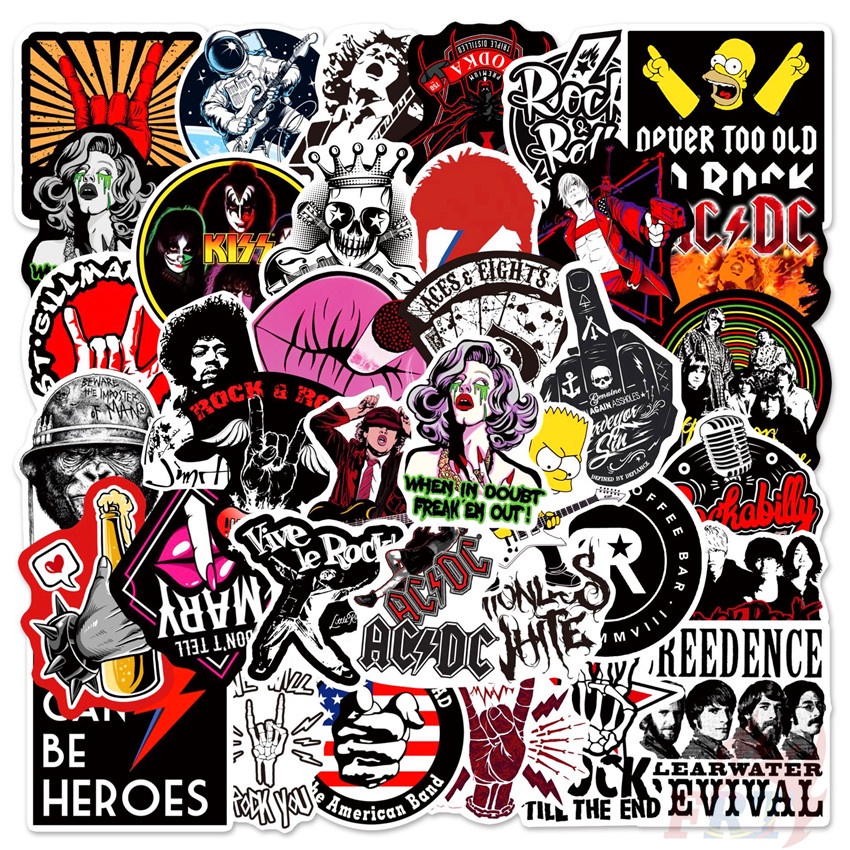 ❉ HipHop Rock Band - Rock & Roll Series 02 Stickers ❉ 50Pcs/Set DIY Fashion Waterproof Doodle Decals Stickersc