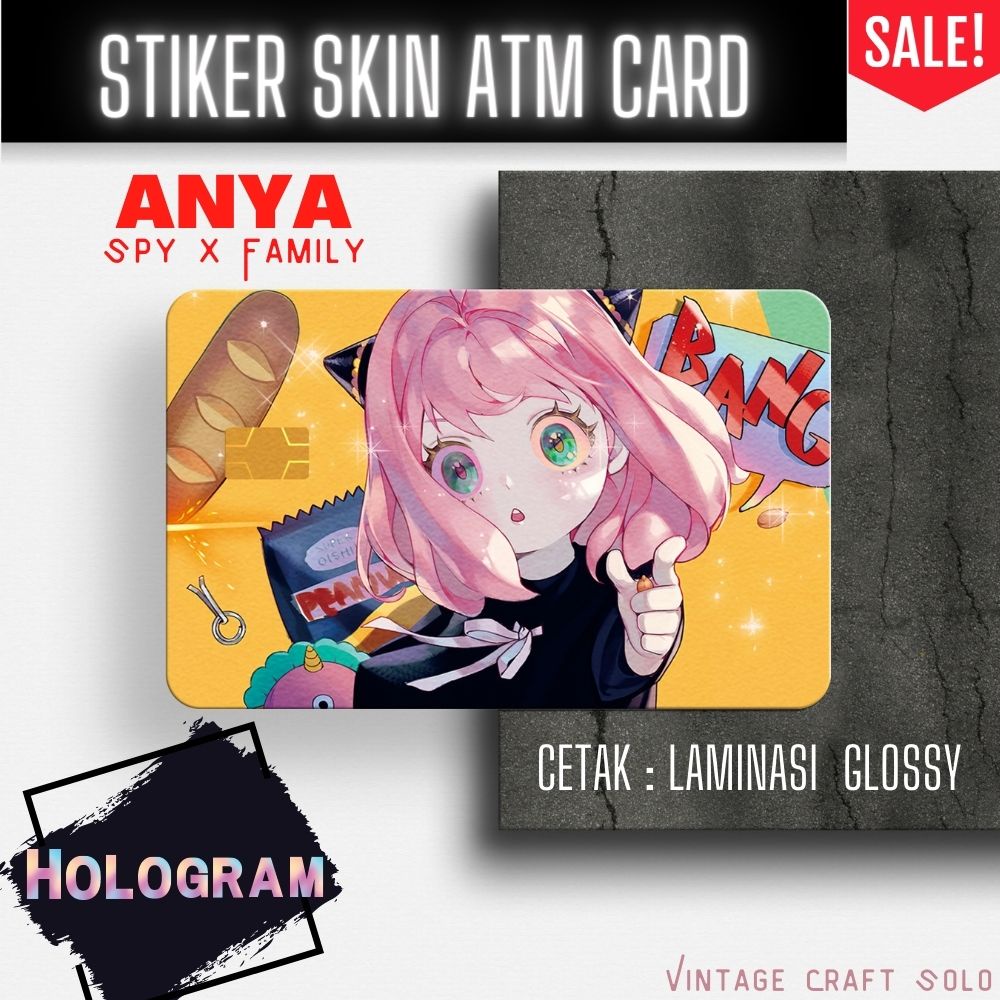 Anya Spy x Family Hologram Premium ATM Skin Card Sticker ฟรีแพ็คเย็น ราคา ถูกที่สุด ดีลบีเคเค
