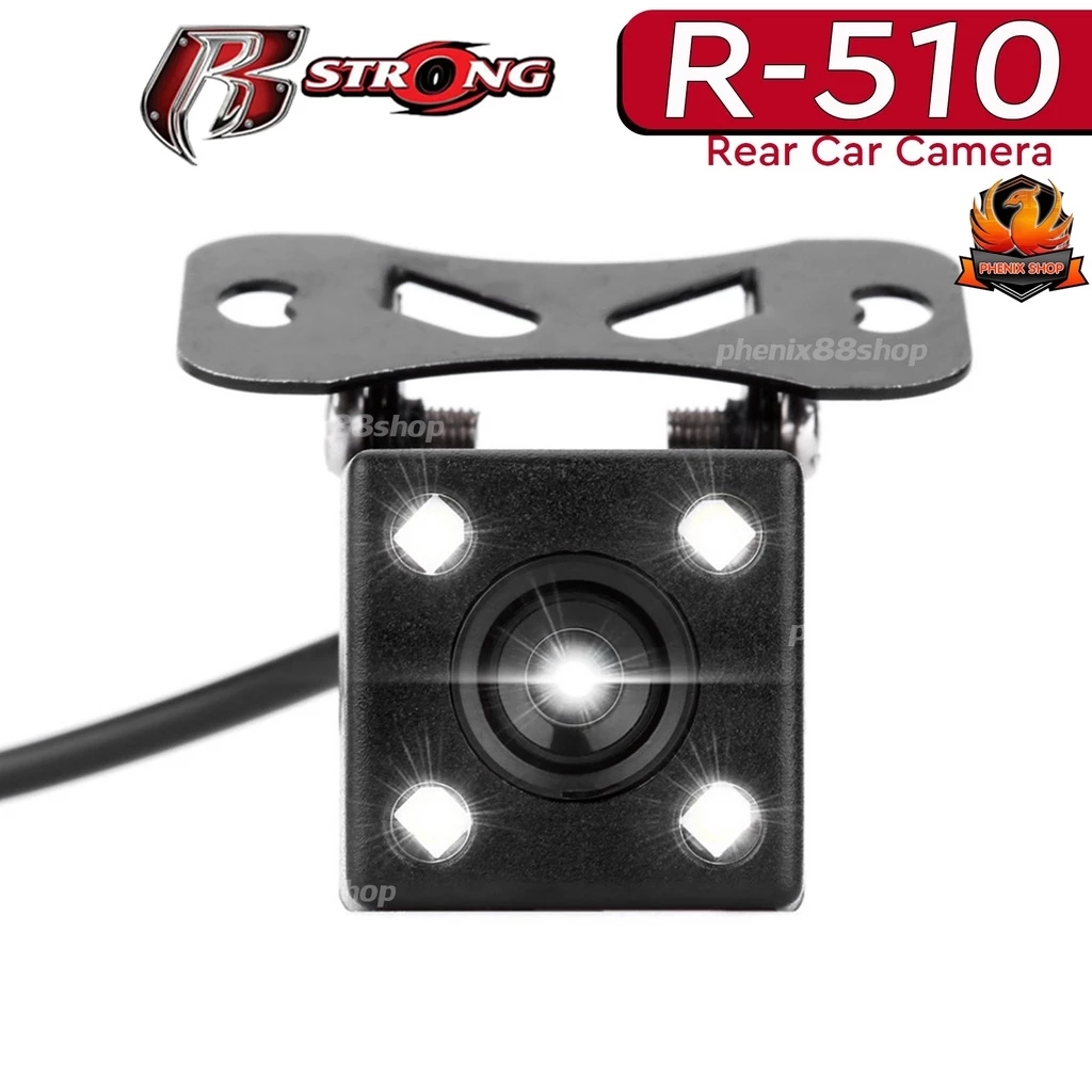 กล้องมองหลัง กล้องถอยหลังติดรถยนต์แบบเจาะ  R-STRONG Rear Camera รุ่น R-510 พร้อมไฟLED 4 จุด thumbnail 6