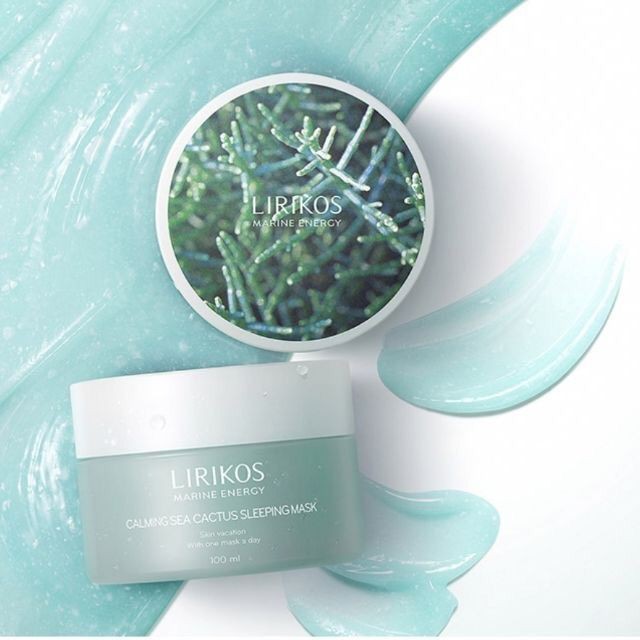 #พร้อมส่ง# LIRIKOS Marine Energy Calming Sea Cactus Sleeping Mask