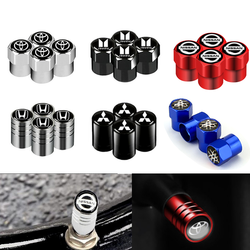 จุกลมยาง​ พร้อมกล่อง สำหรับรถยนต์​ 4 ชิ้น  /  4pcs Car Wheel Tire Valves Tyre Stem Air Caps Cover