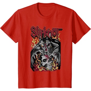 เสื้อยืดพิมพ์ลายแฟชั่น 🔥 ย้อนยุคเสื้อยืดลําลอง แขนสั้น พิมพ์ลาย Slipknot Brain Reaper สไตล์เกาหลี คุณภาพสูงS-5XL 🔥