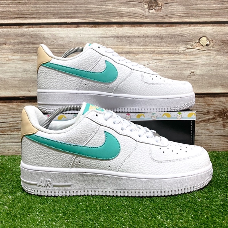 nike air force one white green