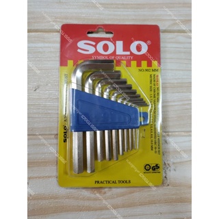SOLO 902 ประแจหกเหลี่ยม ขาวสั้น 10ตัวต่อชุด