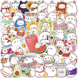 🐰 𝚂𝚃𝙸𝙲𝙺𝙴𝚁 🍉 สติ้กเกอร์ Fluffy Rabbit ไดคัท PVC กันน้ำ น่ารักๆ 50 𝙿𝙲𝚂  +++🏡🛺 พร้อมส่ง ( ´ ▽ ` )ﾉ