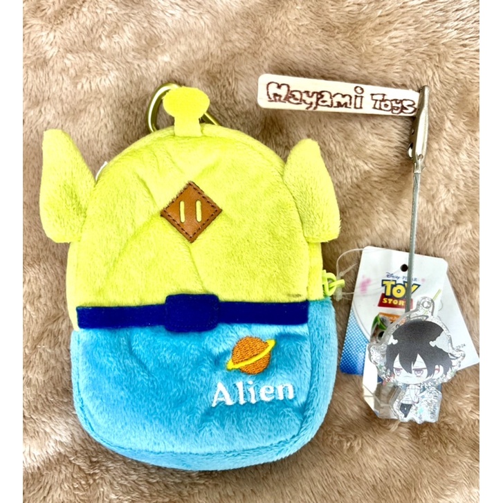Disney Pixar Alien Toy story green man กระเป๋าใบเล็ก ไว้ห้อย กระเป๋า