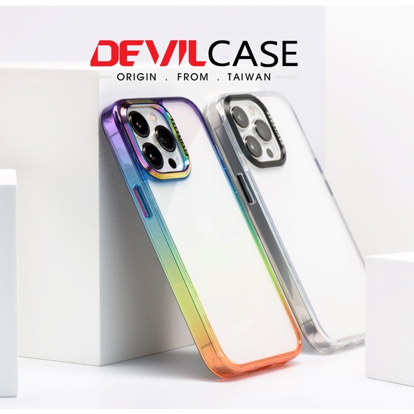 DEVILCASE เคสสีรุ้ง คลุมรอบเครื่อง ดีไซน์เรียบหรู เคสใส สําหรับ Iphone 12/11 Pro Max mini