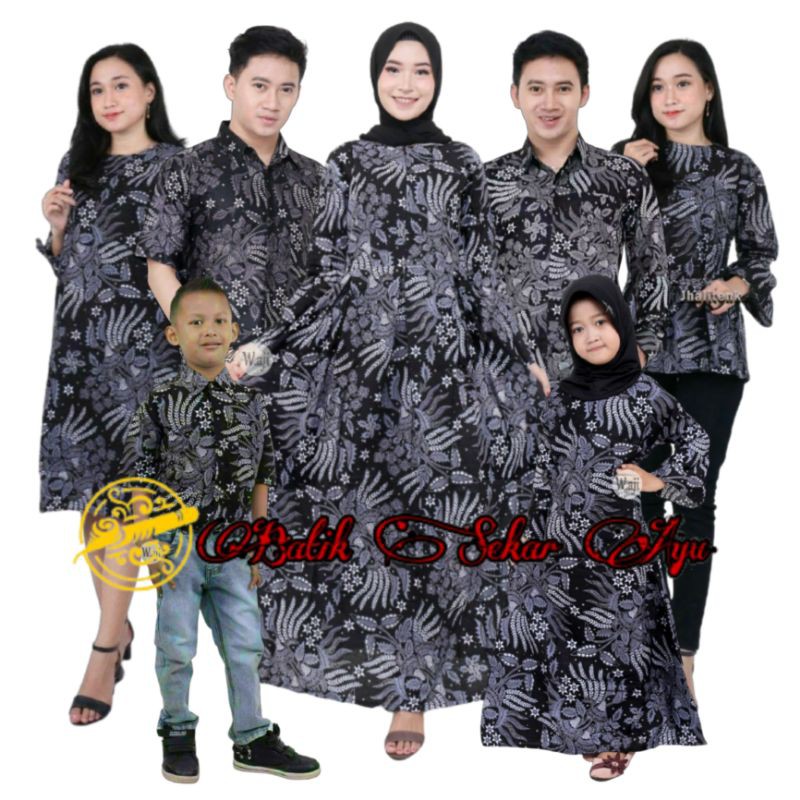 Kemeja Batik ครอบครัวคู่ตอนนี้ ruffle head ห้า dnt สีเทา armar เครื่องแบบ gamis busui hem เสื้อ