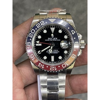 Rolex Gmt Batman มือ 1 ประกัน 1 ปีเต็ม -สีขอบร่องตัวเลขชัดลึกมากแบบ Gen สุด-เครื่อง 3285 แฮกเข็มสั้นตั้งวันแยกอิสระได้