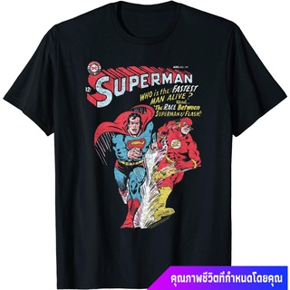 【Hot】2022 ซูเปอร์แมน ผู้หญิง Justice League The Flash &amp; Superman Fastest T-Shirt sale เสื้อยืดคอกลม