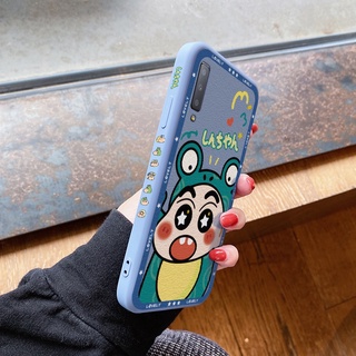 เคสโทรศัพท์ Samsung galaxy A6 2018 A6 PLUS 2018 A7 2018 A9 2018 A60 A22 4G A22 5G  A03s เคสหลังนิ่มกันกระแทกลายการ์ตูนเครยอนชินจังพร้อมเคสป้องกันเลนส์เต็มตัวกล้องลายซิลิโคนเหลวด้านข้างสำห