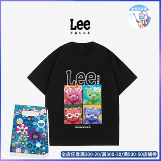 แฟชั่น Leefalle เสื้อยืดแขนสั้นลําลอง ผ้าฝ้าย ลายการ์ตูนหมีพลุน่ารัก เข้ากับทุกการแต่งกาย แฟชั่นฤดูร้อน