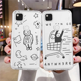 เคสโทรศัพท์มือถือแบบนิ่ม ใส กันกระแทก ลายการ์ตูนหรูหรา สําหรับ Google Pixel 7 Pro 7A 6a 4a 5G