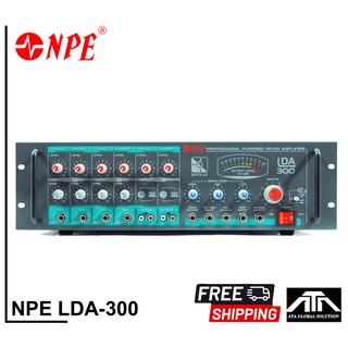 เพาเวอร์มิกเซอร์ NPE LDA-300 ส่งฟรี POWERMIXER LINE lda-300 แอมป์เสียงตามสาย ใช้ได้ทั้งไฟบ้าน 220V ไฟรถ DC12V