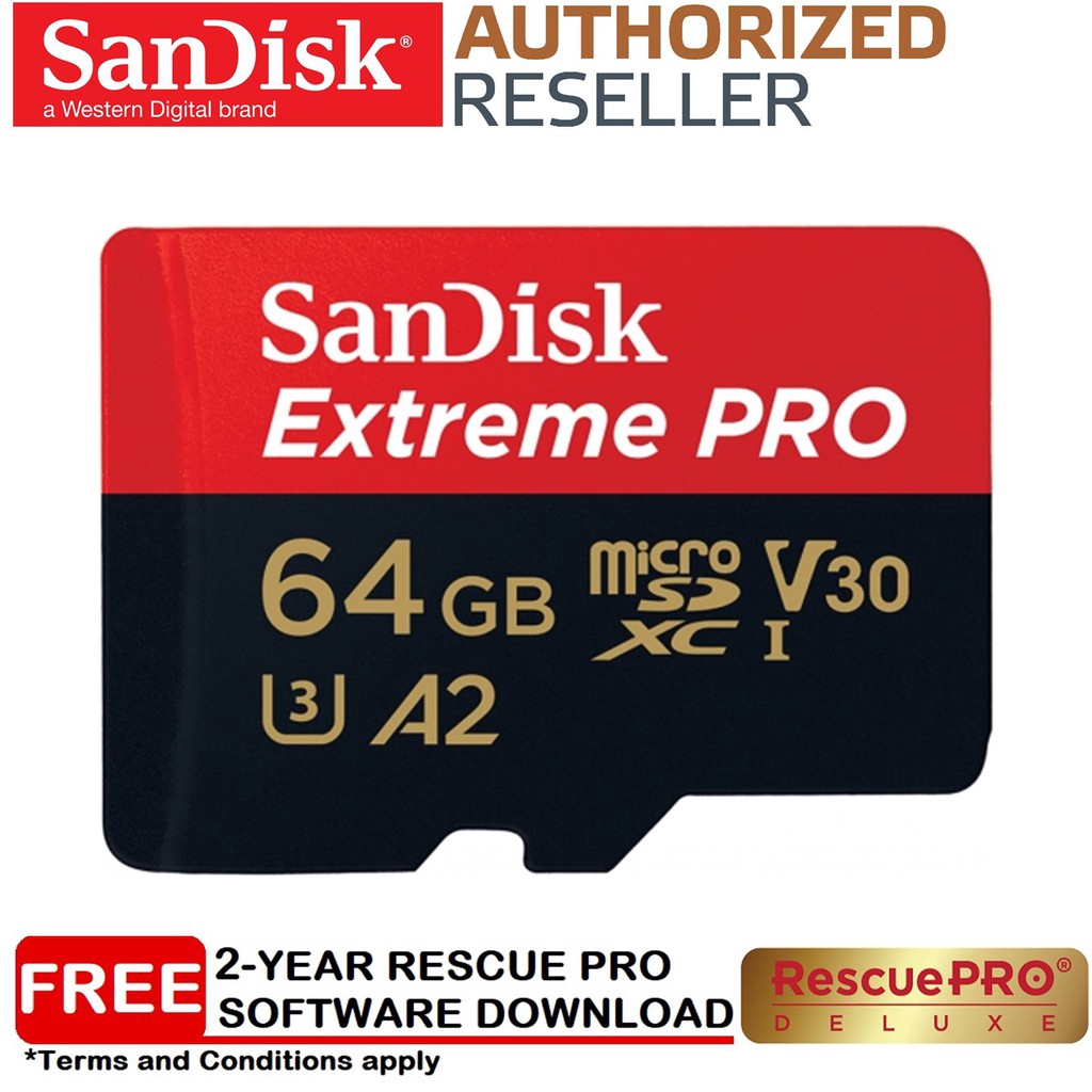 ぬ 64GB Extreme Pro 170MB/s Micro SD U3 4K Memory Card A2 SDXC MicroSD