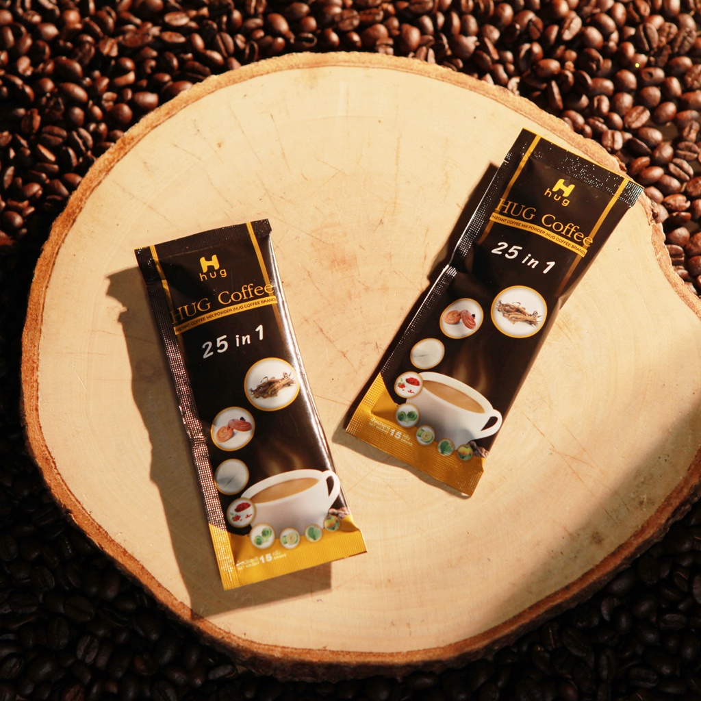 Hug Coffee 25 in 1 กาแฟเพื่อสุขภาพปรุงสำเร็จชนิดผง 5 กล่อง ...