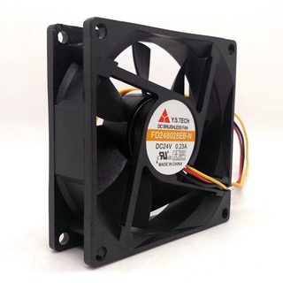 FD248025EB-N 80mm 8025 DC 24V Dual Ball Speed Measurement Silent Fan 8cm Converter Radiator Fan