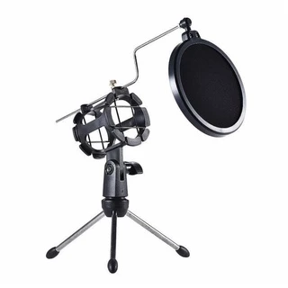 ขาตั้งไมค์โครโฟน ขาตั้งไมคตั้งโต๊ะ ขาตั้งไมค์ไลฟ์สด แบบมีที่กันลม Desktop Microphone Stand Wind Screen Pop Filter Holder