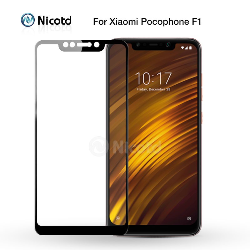 Xiaomi Pocophone F1 กระจกนิรภัยคลุมทั้งหมดเคสป้องกันหน้าจอที่เป็นมิตร