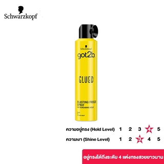 Schwarzkopf Got2b Glued Blasting Freeze Spray  ชวาร์สคอฟ ก๊อตทูบี สเปรย์จัดแต่งทรงผม สูตรกลู บลาสติ้ง ฟรีซ สเปรย์