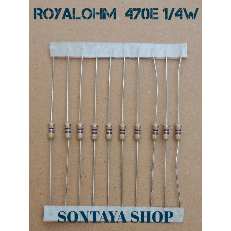 รีซิสเตอร์ตัวต้านทาน470โอม1K 2.2K 3.3K 4.7K 5.6K 10K 15K 50K 100K1/4วัต 10ตัว