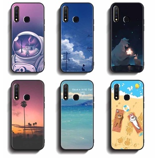 Softcase VIVO Y19 1915 Anticrack เคส TPU คุณภาพสูง ป้องกันเต็มรูปแบบ ซิลิโคนยาง สีดํา เคส