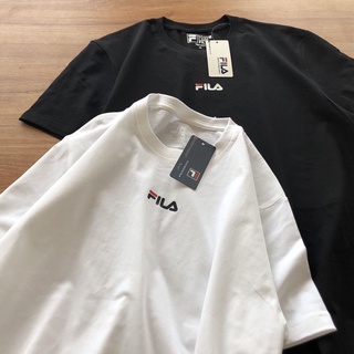 Fila.2022 ใหม่ เสื้อยืดแขนสั้น ผ้าฝ้าย ทรงหลวม ขนาดใหญ่ พิมพ์ลายโลโก้ สไตล์เกาหลี สําหรับผู้ชาย และผู้หญิง