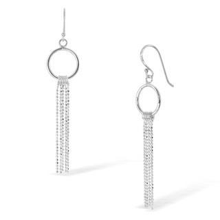 MachuSilver ต่างหูเงินแท้ 925 Sterling Silver ห่วงห้อยโซ่ไข่ปลา พร้อมถุงกำมะหยี่