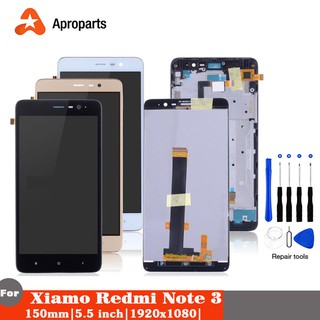 150mm จอแสดงผลต้นฉบับสำหรับ Xiaomi Redmi Note 3 จอแสดงผล LCD ที่มีหน้าจอสัมผัสสำหรับ Redmi Note 3 Pro สมัชชา