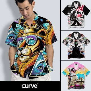 Curve SET43 เสื้อเชิ้ต เสื้อฮาวาย ลายสตรีท แฟชั่น ใส่สบาย มีไซส์ S/M/L/XL/2XL