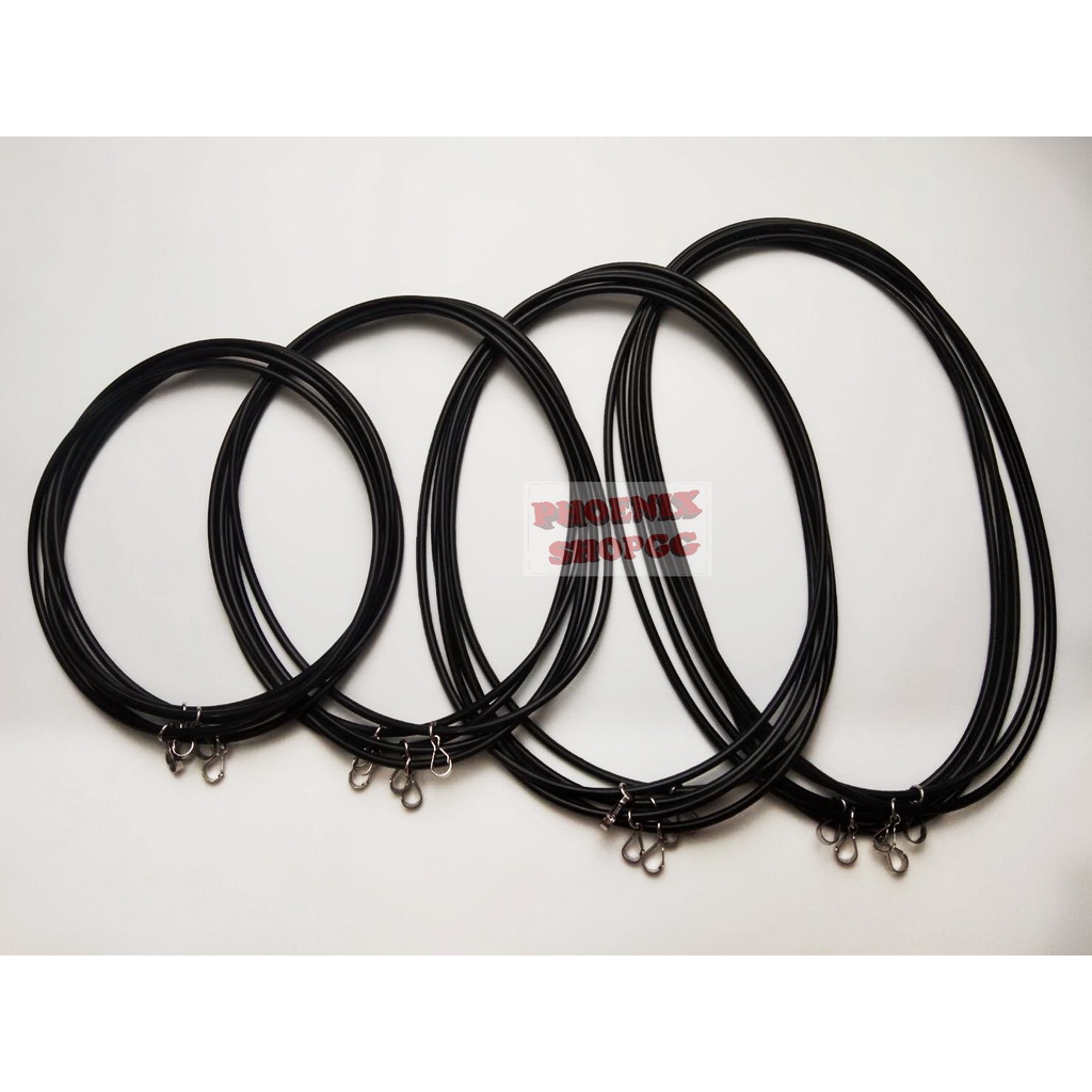 P31 สร้อยยางโอริงพร้อมตะขอปากเป็ด สีดำ สร้อยห้อยพระ ความยาว 18", 20", 22" ,24", 26" , 28" หนา 3 มิล