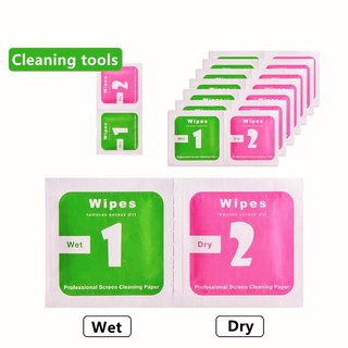 ราคาPhone screen Camera Lens Cleaning Cloth LCD Screens Dust Removal Wet Dry Wipe Paper