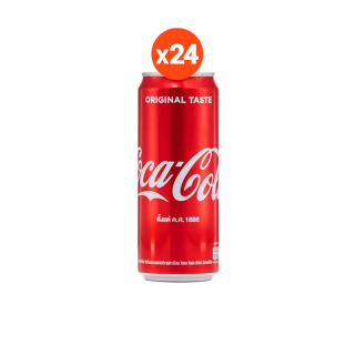 โค้ก น้ำอัดลม รส ออริจินัล 325 มล. โค้ก 24 กระป๋อง Coke Soft Drink Original 325ml Pack 24