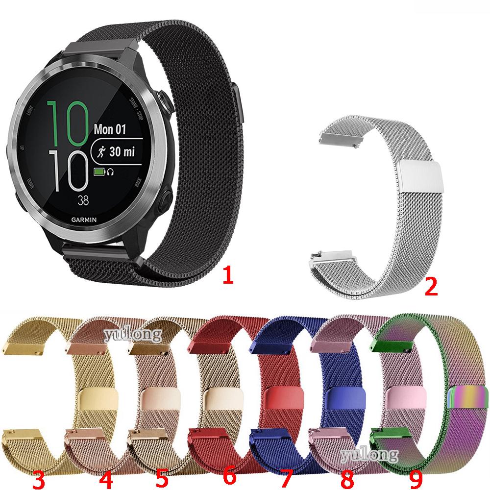 Milanese สายนาฬิกาข้อมือ สําหรับ Garmin forerunner 245 245M 645 645M 158 55 Vivoactive 3 Music element