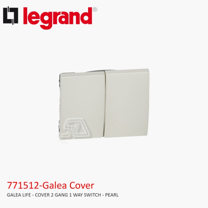 LEGRAND GALEA LIFE COVER 2 GANG 1 WAY SWITCH - PEARL