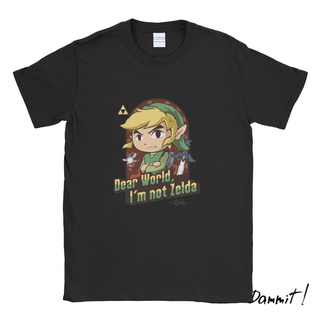 ผ้าฝ้ายคอกลมเสื้อยืด ลาย Legend Of Zelda Im Note Zelda Dammit90sfrom S-4XL