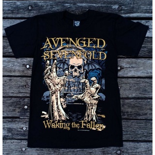 เสื้อยืดโอเวอร์ไซส์เสื้อยืดผ้าฝ้าย 12R111 NTS A7X AVENGED SEVENFOLD HEAVY METAL ROCK BAND WAKING THE FALLEN TYPE SYSTEM