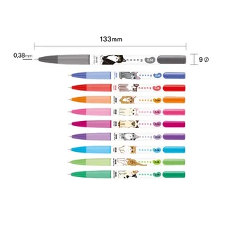 JAVA NAONG ปากกาลูกลื่น ลายแมวน่ารัก ขนาด 0.38 มม. มีน้องแมวให้เลือกถึง 9 สี เขียนลื่น เส้นคม