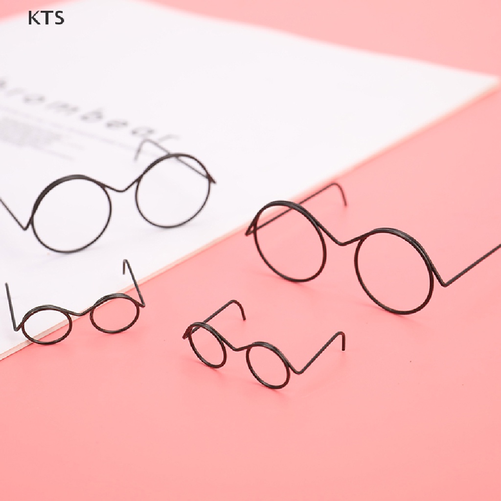 Kts แว่นตาแฟชั่น ไร้เลนส์ กรอบกลม สไตล์เรโทร สําหรับตุ๊กตา
