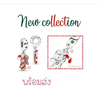 Pandora silver hanging charm candy cane แคนดี้เคน