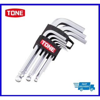 Tone Hex Key Wrench L-Type ประแจแอลหกเหลี่ยมหัวบอล (สั้น) BS900 9 ชิ้น (1.5,2,2.5,3,4,5,6,8,10)