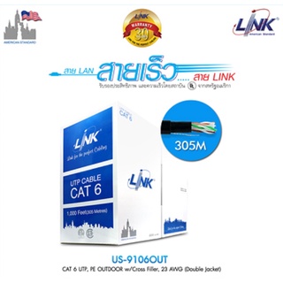 INTERLINK สาย LAN US-9106OUT CAT6 สีดำยาว 305เมตร ใช้เดินภายนอกอาคาร