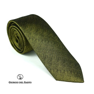 Giorgio Del Sarto Necktie Silk Golden Green with Fabric Texture เนคไทผ้าไหมสีเขียวเหลือบทองมีเท็กเจอร์