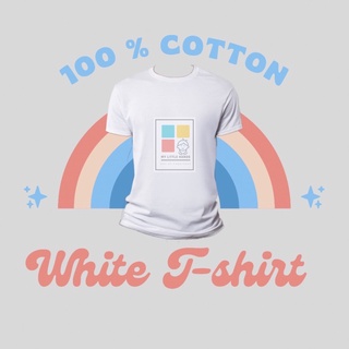 เสื้อยืด cotton 100% คอกลม สีขาว สำหรับเด็กและผู้ใหญ่