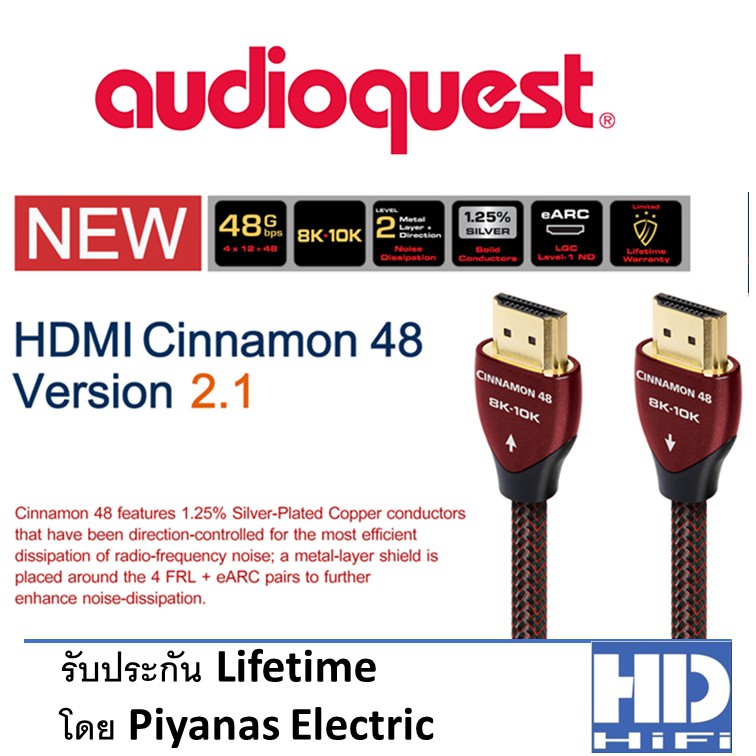 AUDIOQUEST CINNAMON 48 VERSION 2.1 HDMI Cable