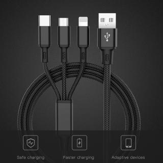 3 in 1 micro usb type c สายชาร์จข้อมูล