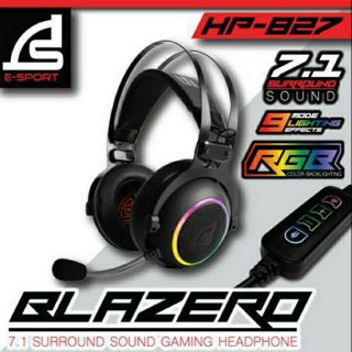 SIGNO HP-827 Blazero Gaming Headset 7.1 RGB หูฟัง เกมมิ่ง มีไฟ เชื่อมต่อด้วย USB